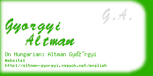 gyorgyi altman business card